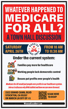 2025-03-16 10x16 Flyer Whatever Happened to Medicare for All - Bright