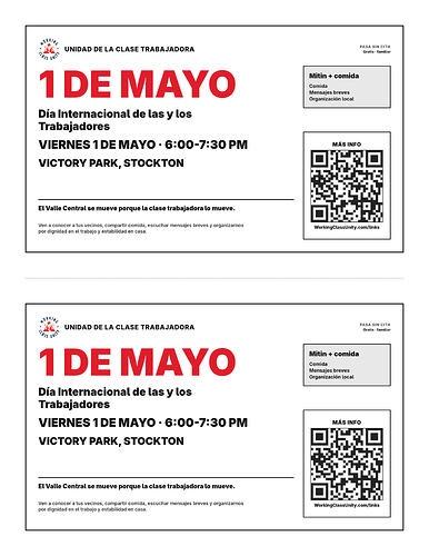 May Day Half Page Flyer - 2-Up Spanish Letter Portrait
